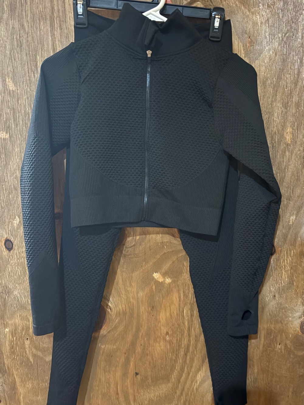 Two-piece black textured active set by new mix